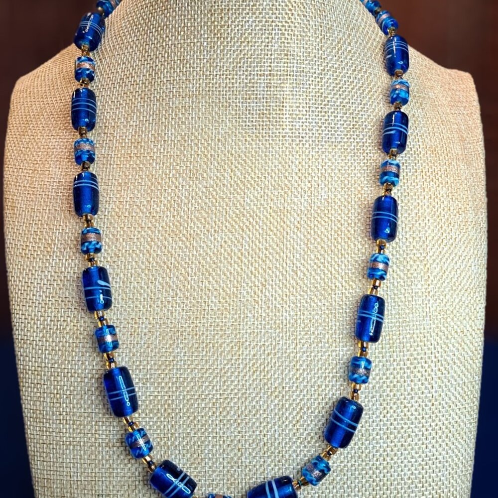 Artisan Glass Blue Necklace